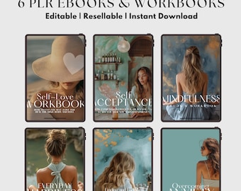 Mindset Growth Bundle | 6 PLR eBooks & Workbooks | Self-Improvement and Personal Development | Editable Coaching Materials plr