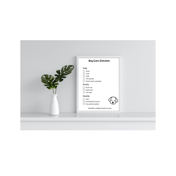 Daily Dog Care Chart - Etsy