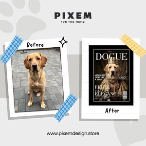 Custom Pet Portrait for Pet Owner Funny Wall Art Gift for Dog Lover Digital Download Fashion Magazine Cover Funny Pet Renaissance Portraits