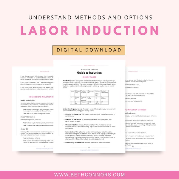 Labor Induction Guide For Pregnant Mom Hospital Birth Education Third Trimester Hospital Birth Prep Childbirth Education Induction Methods