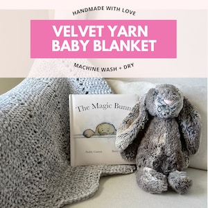 Crochet Baby Blanket Handmade Baby Shower Gift Blanket For Baby Velvet Yarn Bernat Baby Boy Baby Girl Soft Blanket Knit Blanket Newborn Gift
