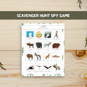 Yellowstone Children&#39;s Spy Scavenger Hunt, Kids Car Road Trip Games, Nature & Wildlife National Park Family Game, Gift, Eye Spy, Spy Game