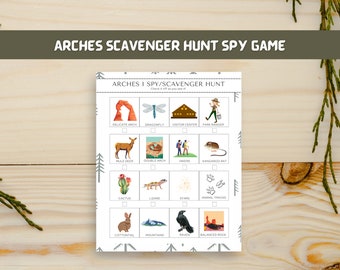Arches UTAH Children's Spy Scavenger Hunt, Kids Car Road Trip Games, Nature & Wildlife National Park Family Game, Gift, Eye Spy, Spy Game