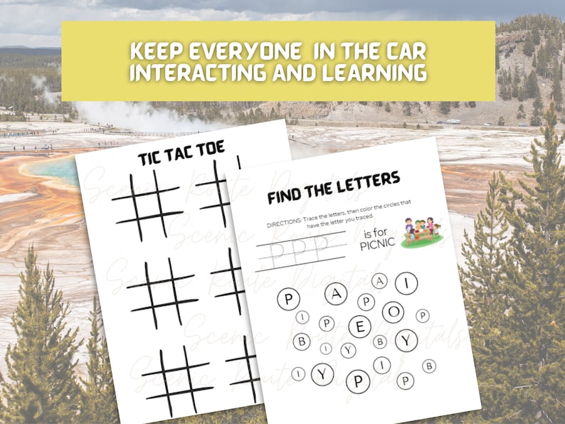 May include: Two printable worksheets for kids. The first is a tic-tac-toe game with three blank grids. The second worksheet has the letters P, A, I, O, B, E, and Y scattered around the page. The instructions say to trace the letters and then color the circles that have the letter you traced. The text "is for PICNIC" is at the top of the page.