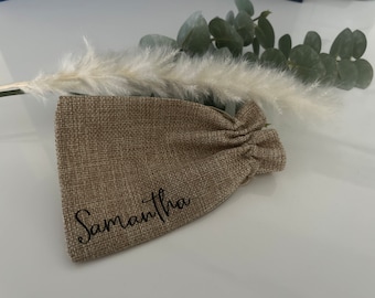 Jutesäckchen mit Namen | Gastgeschenk | Jutebeutel | Jute