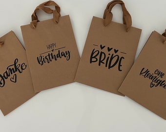 Geschenktüten mit Aufschrift  | Geburtstag | Verpackung | Kraftpapier | Personalisiert