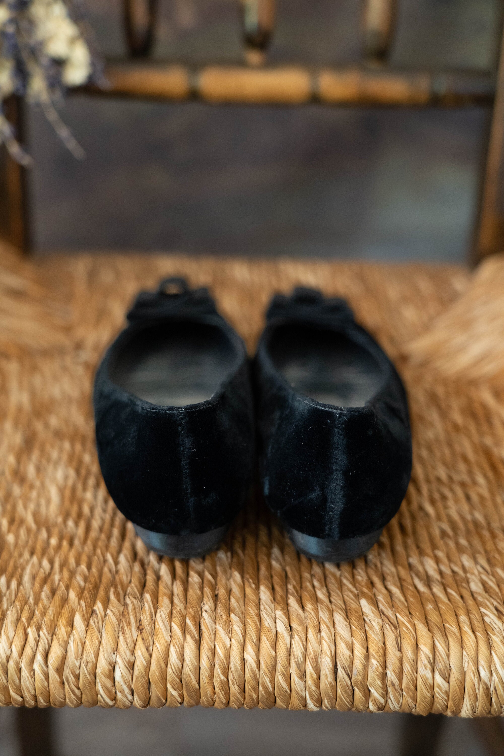 black velvet flats