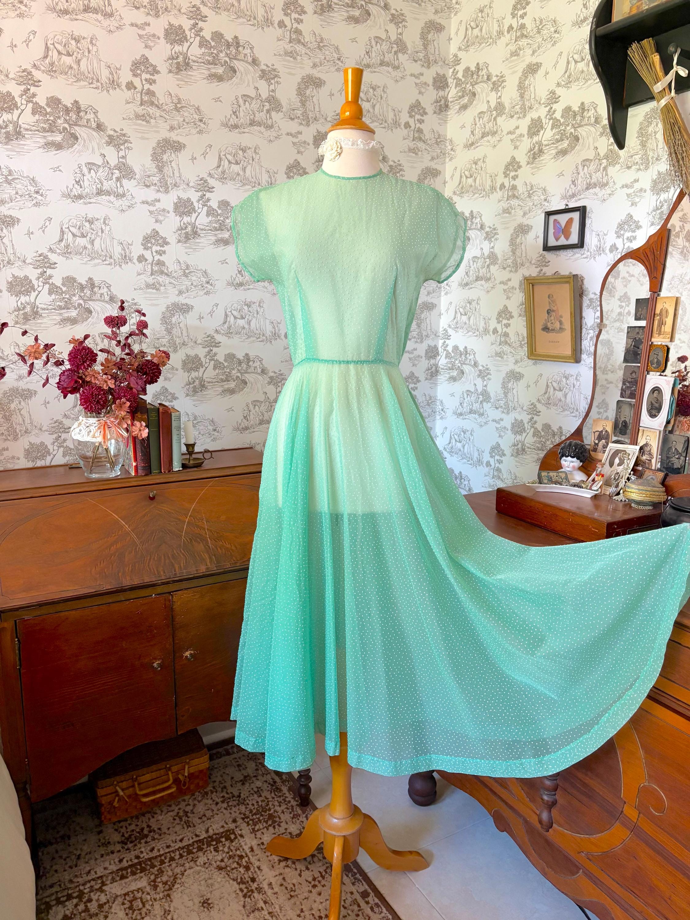 1940s Dress Green - Etsy