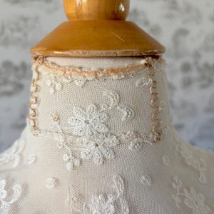 Set of 2 Antique Lace Collars: Victorian/Edwardian 1890s-1910s High Neck, Ruffles, Embroidery image 6