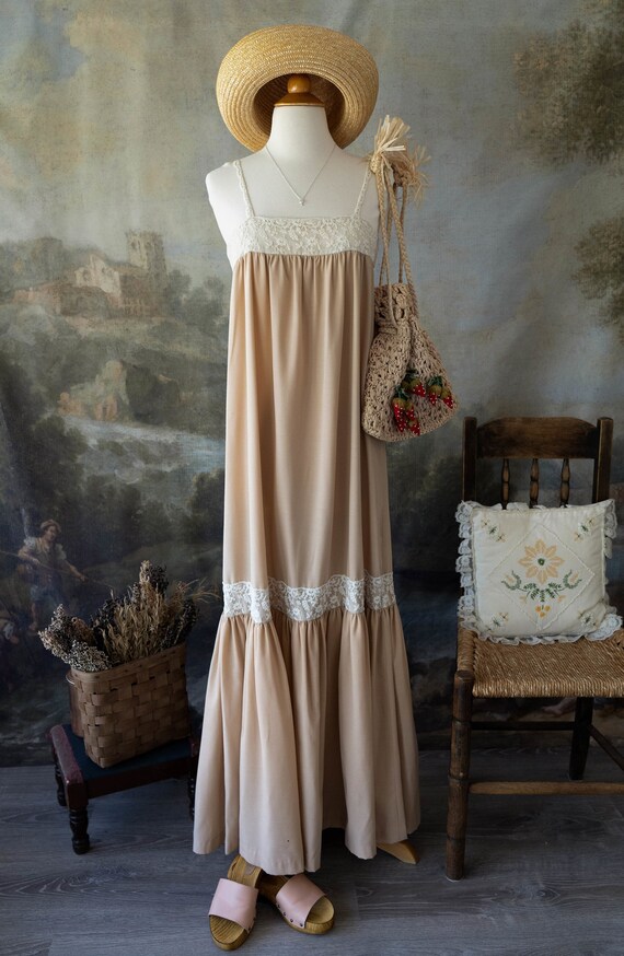 Vintage 70s Coco California Lace Maxi Dress Bohemi