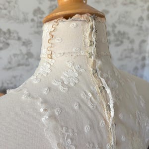Set of 2 Antique Lace Collars: Victorian/Edwardian 1890s-1910s High Neck, Ruffles, Embroidery image 7
