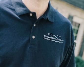 Unisex/Men's Polo Shirt with Pocket Logo Official Mortgage Field Services Inspector
