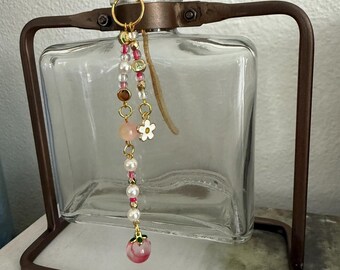 Peaches & Cream Beaded Metal Bookmark, Booktok Girly, Bookish Gift, Dainty Book Jewelry, Book Lover