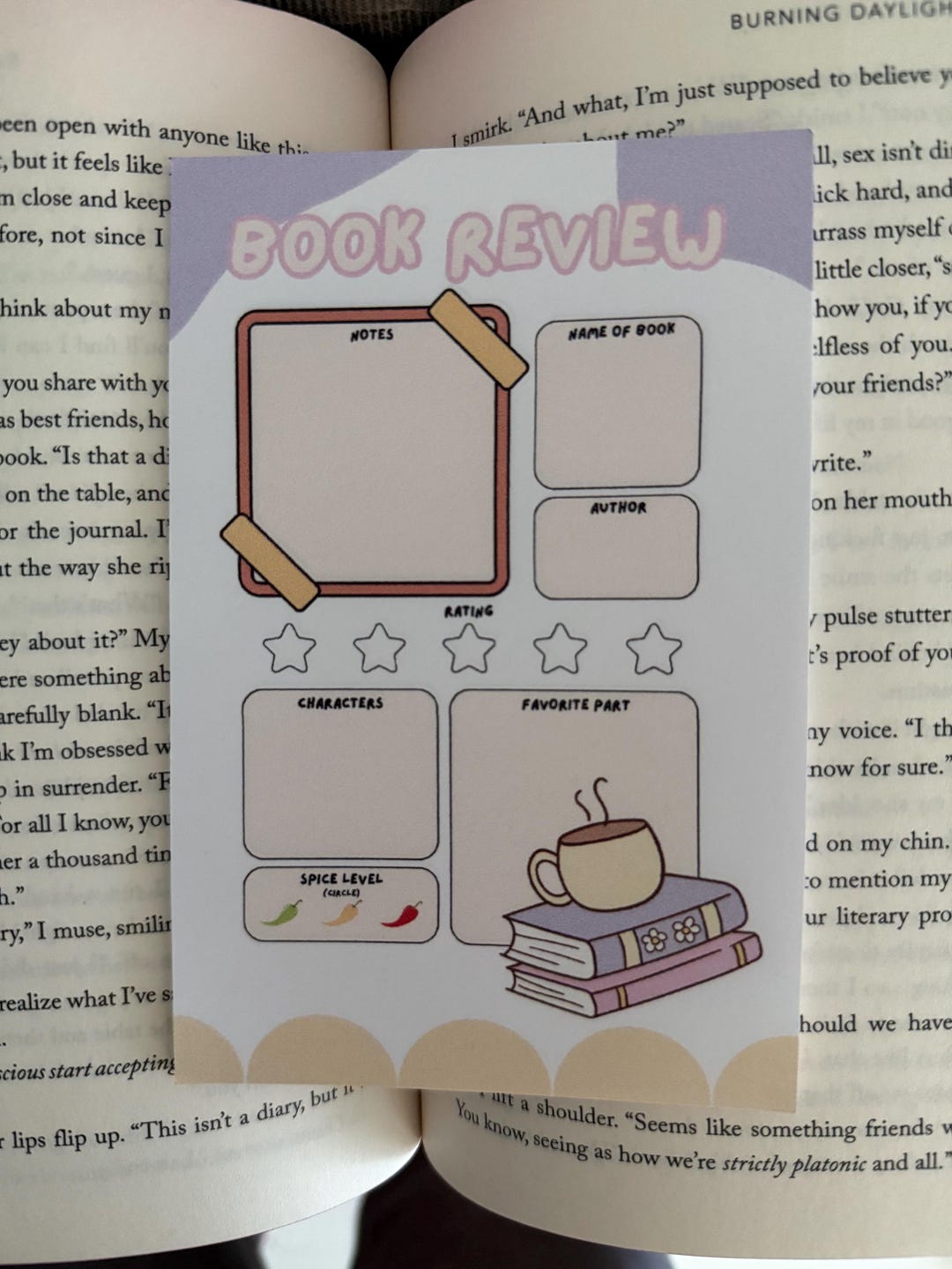 Book Review Sticky Notes, Girly Bookish Accessory, Gift for Book Lover ...