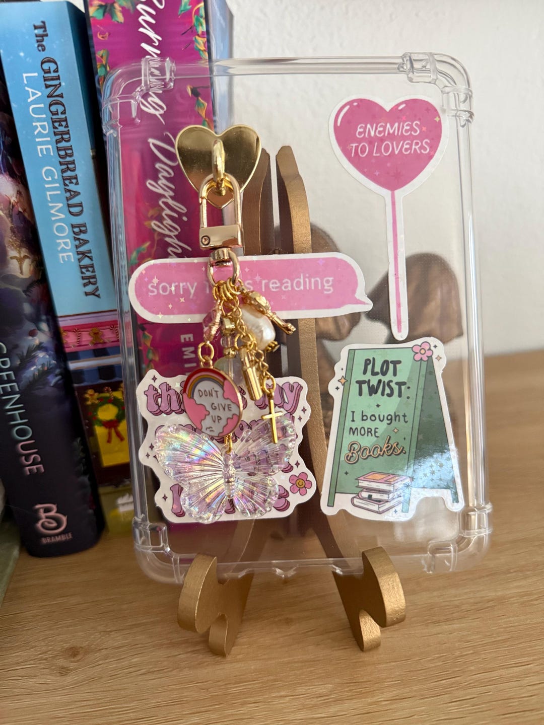 Cross & Butterfly Charm E-reader/phone Charm, Bookish Accessory, Gift ...