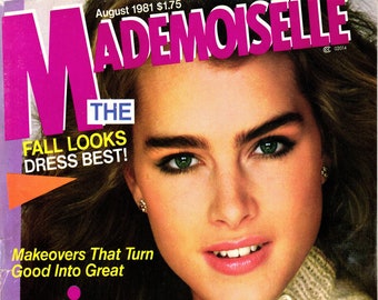 Mademoiselle Magazine - Août 1981 - Téléchargement numérique PDF - La mode vintage automnale avec Brooke Shields