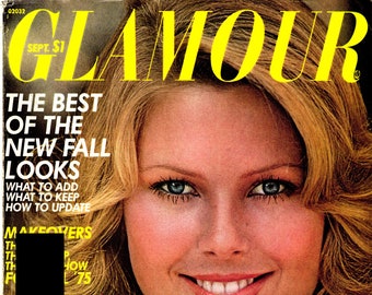 Magazine glamour - septembre 1975 - magazine de mode vintage numérique PDF - Christie Brinkley en couverture