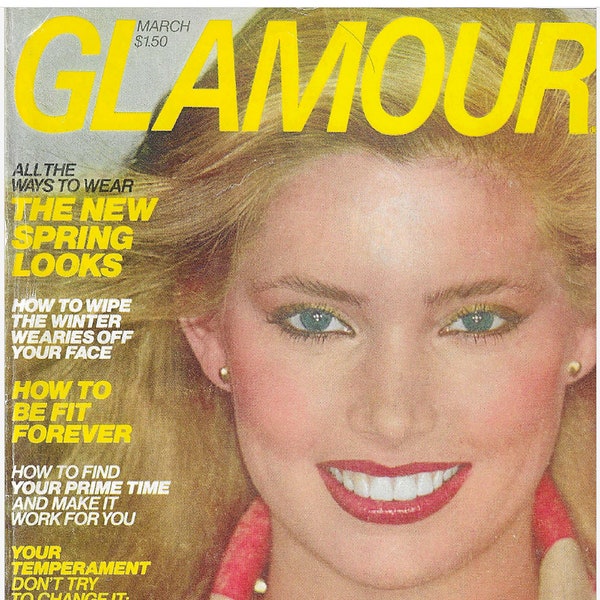 Glamour Magazine - March 1979 - Vintage Fashion Magazine Downloadable PDF - Christie Brinkley Cover