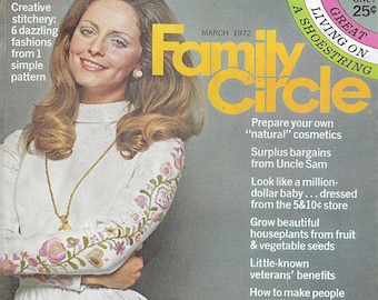 Family Circle Magazine - März 1972 - Vintage PDF Magazin Digitaler Download - Vintage Rezepte, Retro Kunsthandwerk, 70er Jahre Wohndekor, 70er Küchen