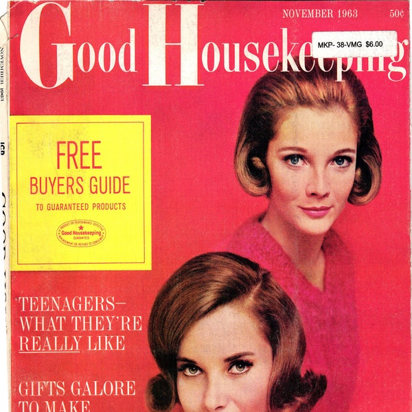 Good Housekeeping - November 1963  - PDF Magazine Digital Download - Vintage Hairstyles, Retro 60's Ski Fashions, Thanksgiving Play
