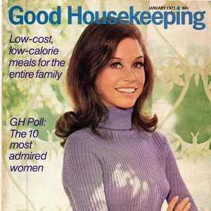 Good Housekeeping gennaio 1971 - Rivista PDF vintage da scaricare in formato digitale - Mary Tyler Moore, moda contadina vintage anni '70, fumetto Berenstain