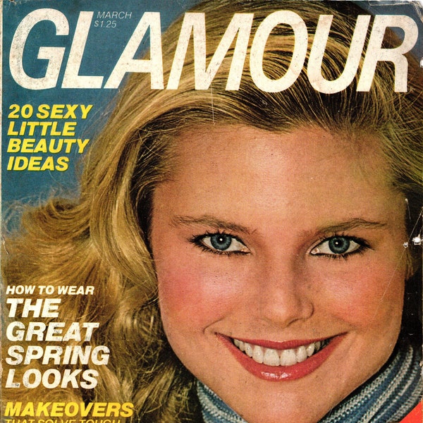 Glamour Magazin - März 1978 - PDF Magazin Digitaler Download - Vintage 70er Jahre Frühlingsmode, Christie Brinkley, Retro Beauty Tipps, 70er Jahre Diät