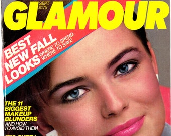 Glamour Magazine settembre 1983-PDF Magazine Digital Download - Paulina Porizkova, Look di trucco anni '80, Pubblicità retrò, Moda autunnale vintage anni '80