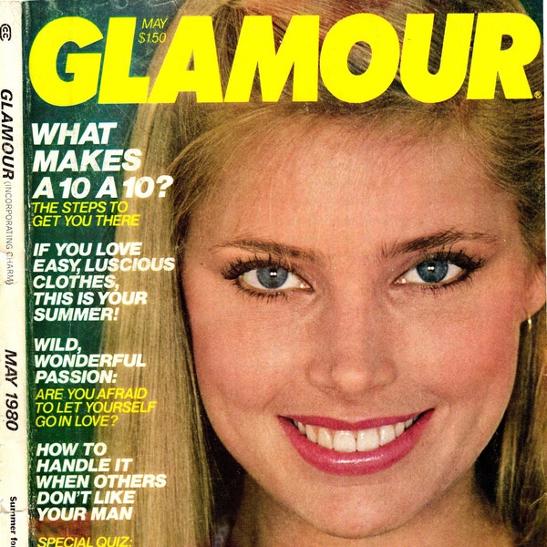 Glamour May 1980 Vintage PDF Magazine Digital Download: Kelly Emberg Cover, Bo Derek, 80s Swimsuits, Shelley Hack, 80s Summer Fashion, 1980