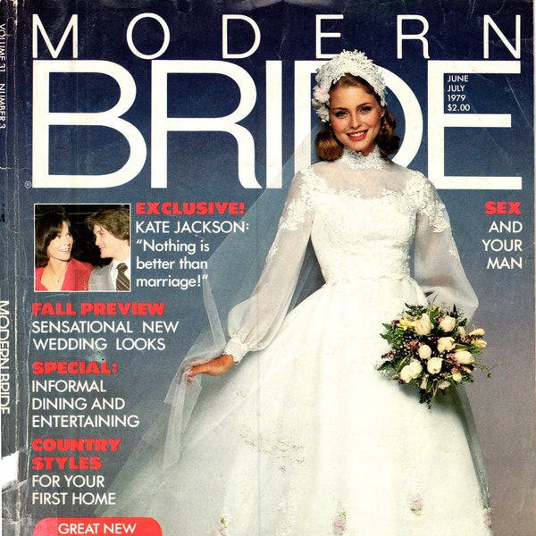 Modern Bride Magazine - June/July 1979 - PDF Magazine Digital Download - Vintage Bridal Magazine, Kelly Emberg Cover, Retro Honeymoons,