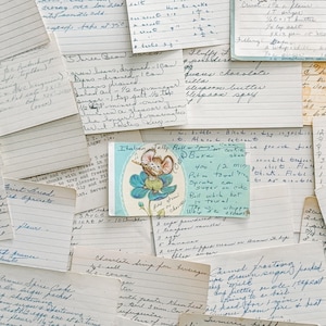 Vintage Recipe Cards Set - 25 Handwritten & Typed Authentic Retro Recipes