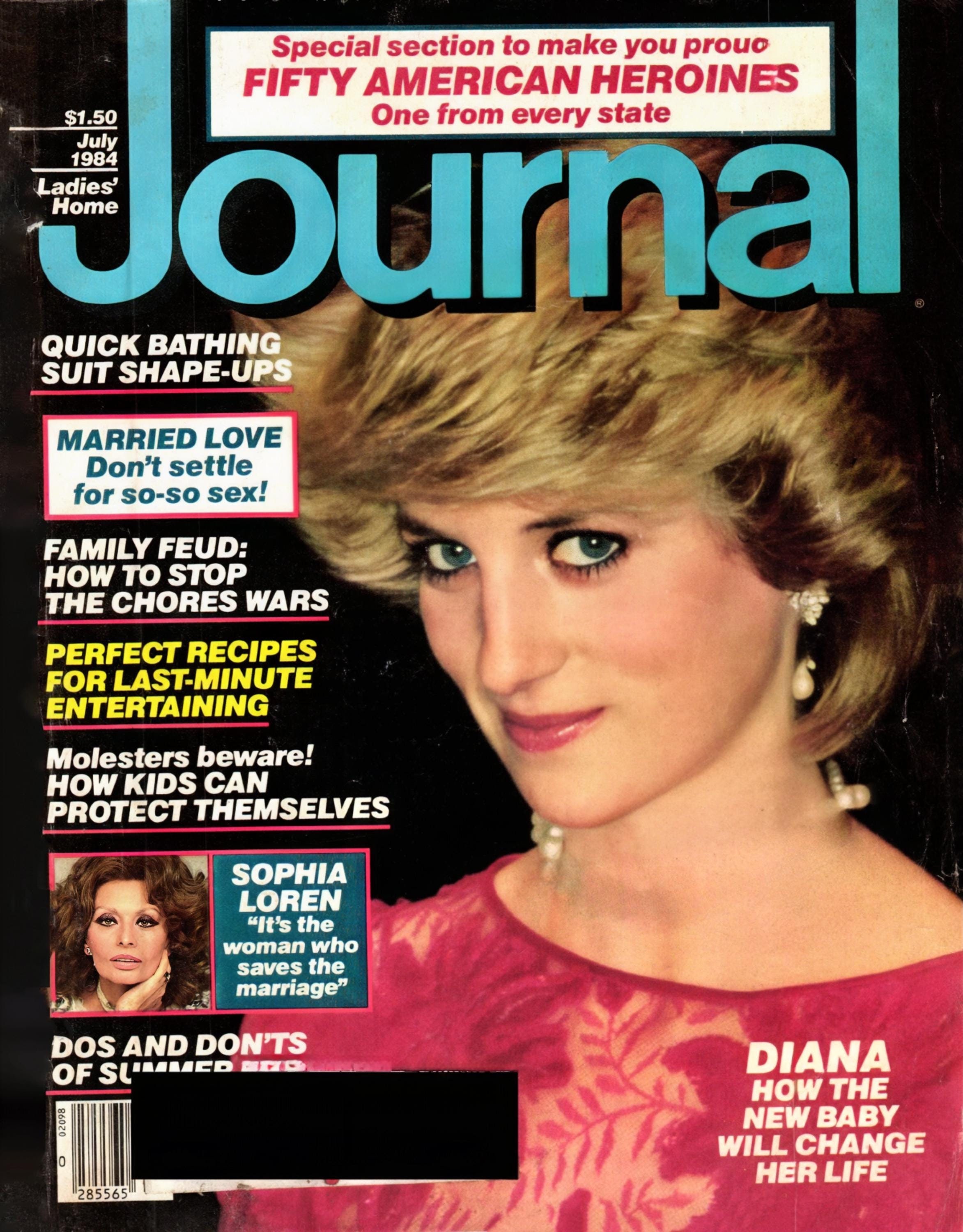 Ladies' Home Journal July 1984  - Vintage Magazine PDF Digital Download - Princess Diana Cover, Sophia Loren, Vintage Recipes, 80s Fashion