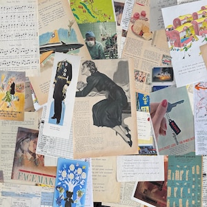 Vintage Collage Kit | 50+ Mixed Ephemera Pack für Junk Journals, Scrapbooks und Kunstprojekte