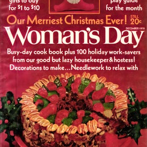 Revista de Natal Vintage: Dia da Mulher 1970 - Decoração de Natal retrô, artesanato divertido (edição para download em PDF)