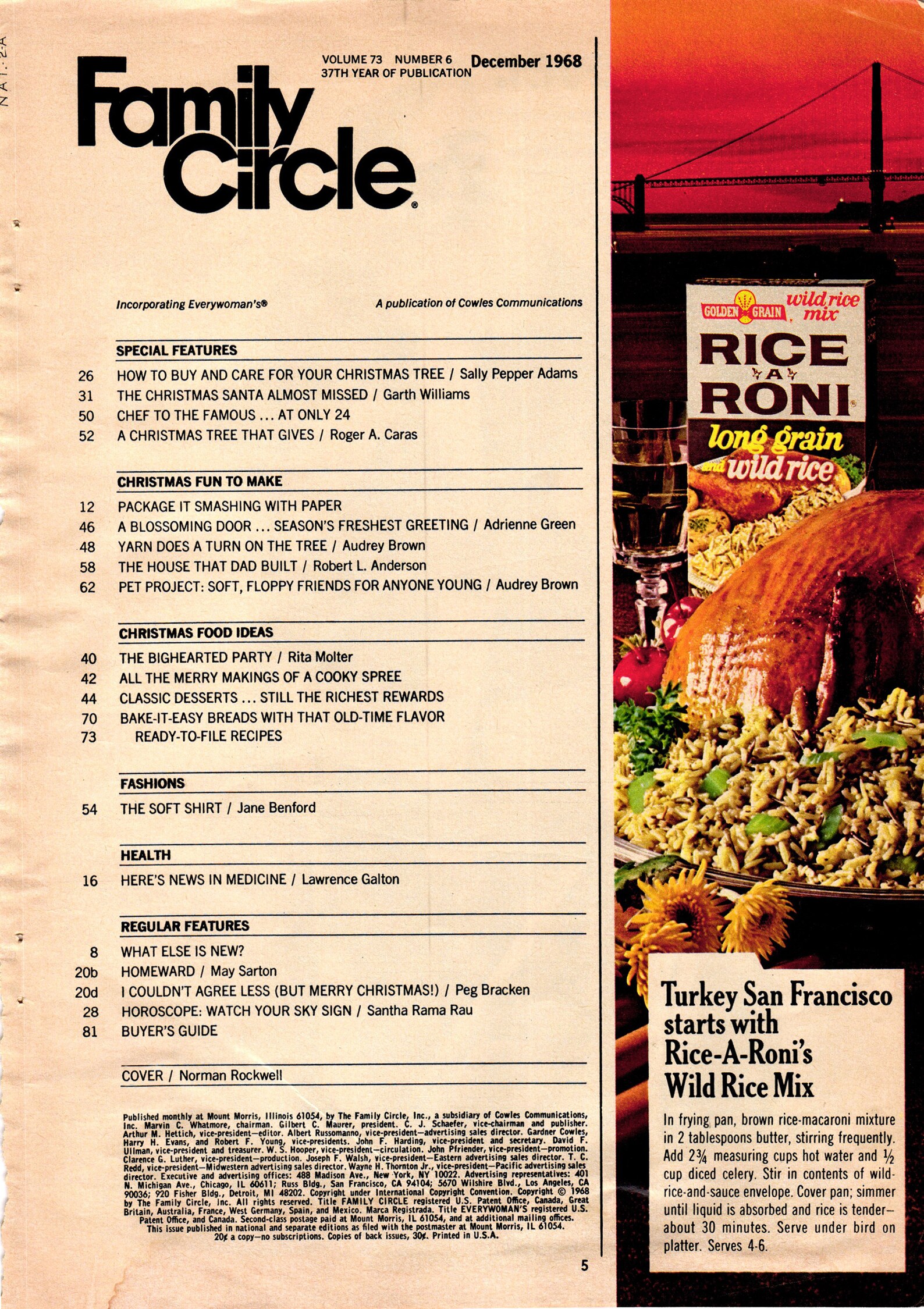 Family Circle Magazine December 1968 PDF Magazine Vintage Women's