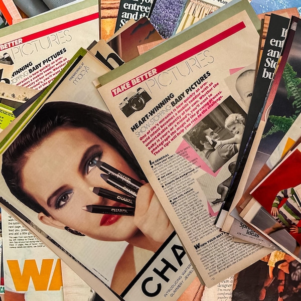 100+ Pages Vintage Magazine Page Bundle: Retro Ephemera for Collage & Journals