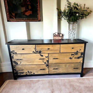 SOLD*** Refinished Floral Eposy Dresser