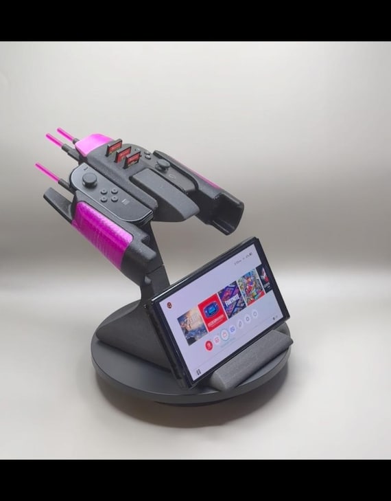 Spaceship JoyCon Grip With Detachable Stand And Game Card Holder