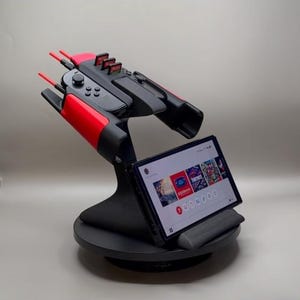 Spaceship JoyCon Grip With Detachable Stand And Game Card Holder