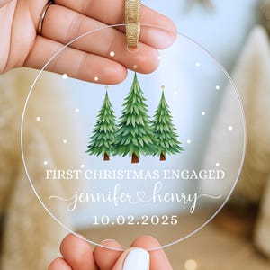 First Christmas Engaged Ornament Custom Engagement Ornament Engaged Christmas Keepsake Engagement Gifts for Newly Engaged Couple Ornament