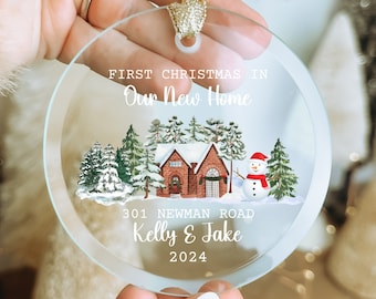 Our First Home Christmas Ornament, House Ornament, New Home Ornament, Personalized New House First Home Christmas Ornament, Address Ornament
