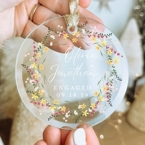 Engaged Ornament Personalized Engagement Ornament Engaged Christmas Ornament Engagement Gift for Newly Engaged Bauble Just Engaged Ornament