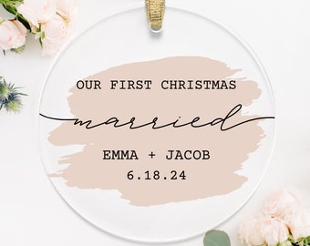 Married First Christmas Ornament, Our First Christmas Mr Mrs Ornament, Mr and Mrs Ornament Wedding Gift, Just Married Gift for Newlywed Gift