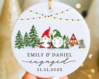 Engagement Christmas Ornament Our First Christmas Engaged Ornament Engagement Gifts Newly Engaged Couple Gift Just Engaged Couple Ornament
