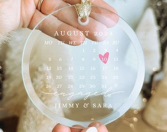 Engagement Date Ornament Engagement Gifts Newly Engaged Couple Gift Engaged Christmas Ornament Personalized We're Engaged Just Engaged Gift