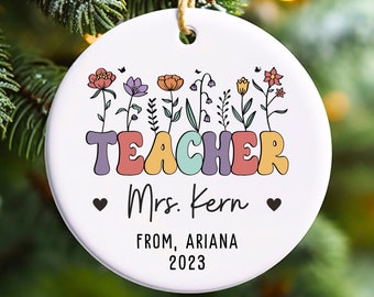 Teacher Christmas Ornament, Custom Teacher's Appreciation Gift, End of Year Teachers Gift, Thank you Daycare Teacher Gift, Teacher Gift Box