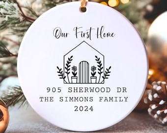 Our First House Christmas Ornament, Personalized Housewarming Gift, New Home Ornament, New House Ornament, Our First Home Real Estate Gift