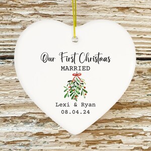 First Married Ornament, Our 1st Christmas Wedding Ornament, Couple Ornament, Newlywed Christmas Gift, Mr and Mrs Ornament, Just Married Gift