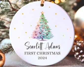 Personalized Baby's First Christmas Ornaments 2024 Newborn Ornament Babys First  Xmas New Baby Name Christmas Keepsake 1st Christmas Bauble