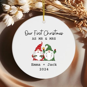 First Christmas Married Ornament Personalized Gift for Couple Custom Wedding Gift Engagement Ornament Just Married Gift Married Christmas