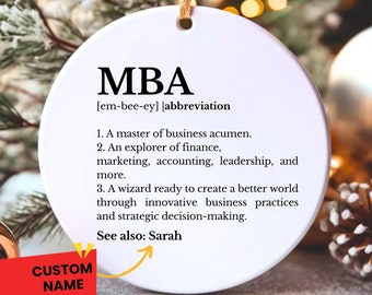 MBA Graduation Gift for him MBA Ornament mba Grad Gift for her MBA Graduation Ornament Masters Degree Graduation M.B.A. Business School Grad